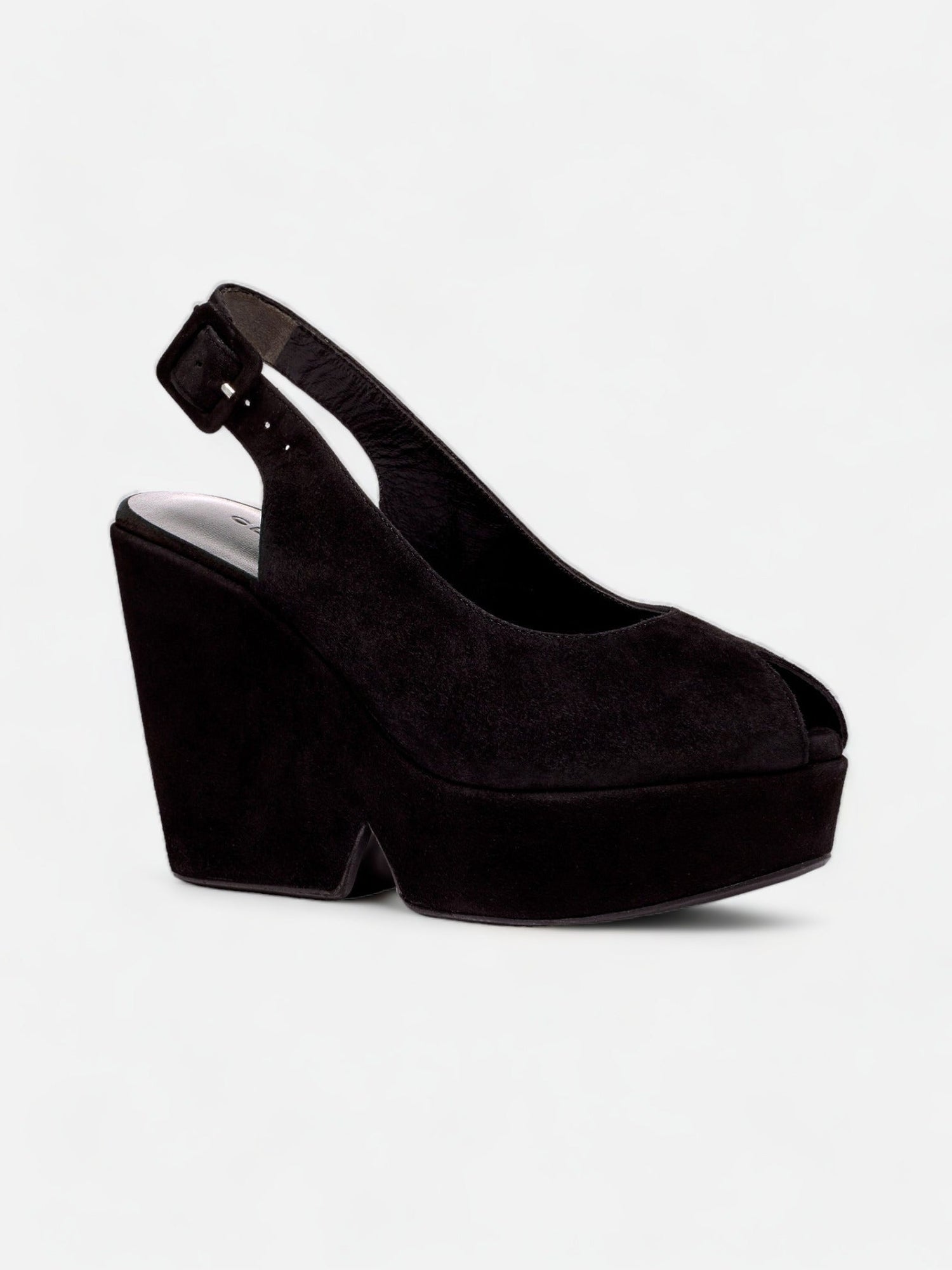 WEDGES - DYLAN wedges, suede goatskin black - 3606063850544 - Clergerie Paris - Europe