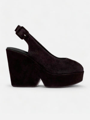 WEDGES - DYLAN wedges, suede goatskin black - 3606063850544 - Clergerie Paris - Europe