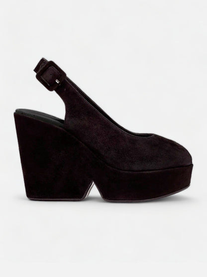 WEDGES - DYLAN wedges, suede goatskin black - 3606063850544 - Clergerie Paris - Europe