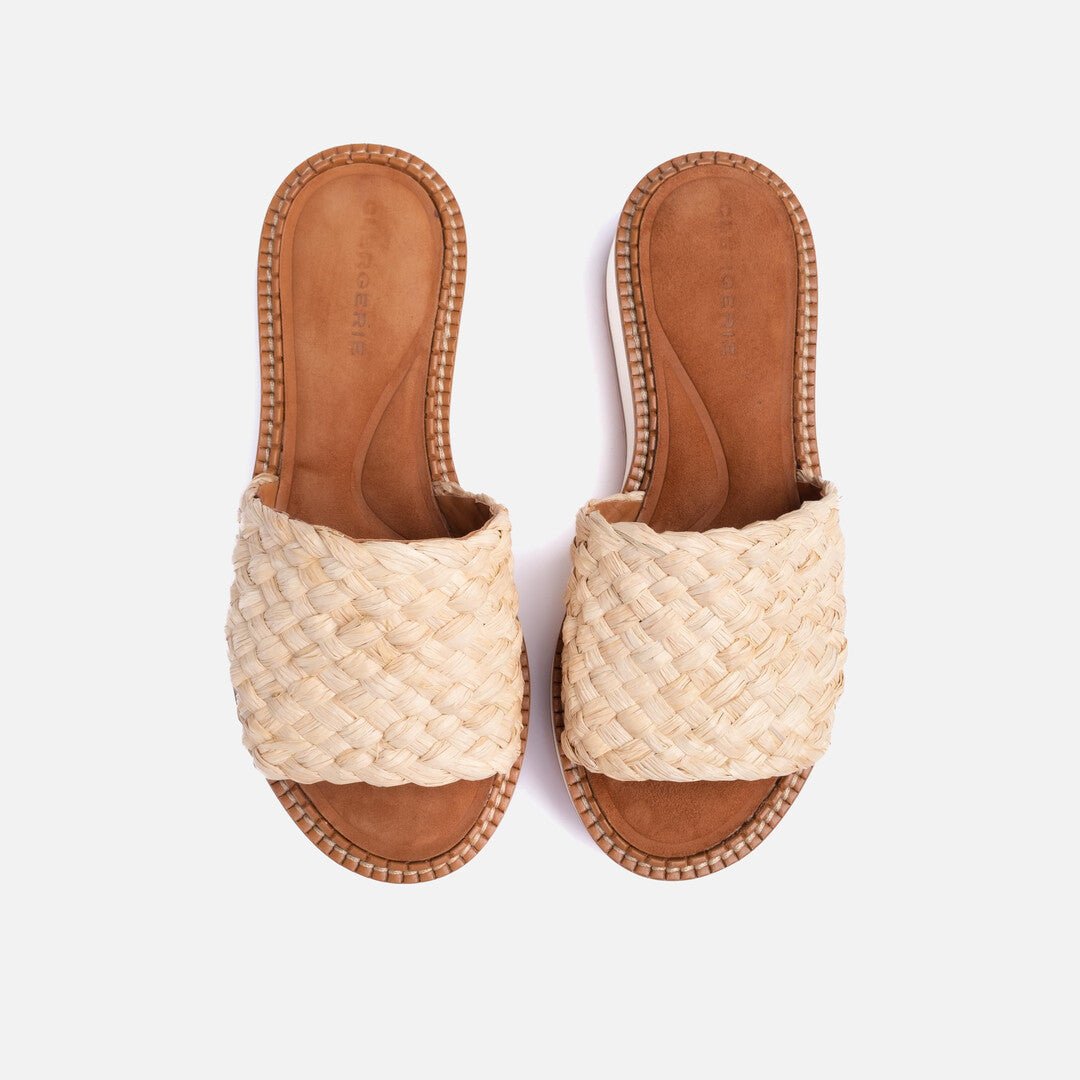 MULES FLEURINE mules, natural raffia Clergerie Paris