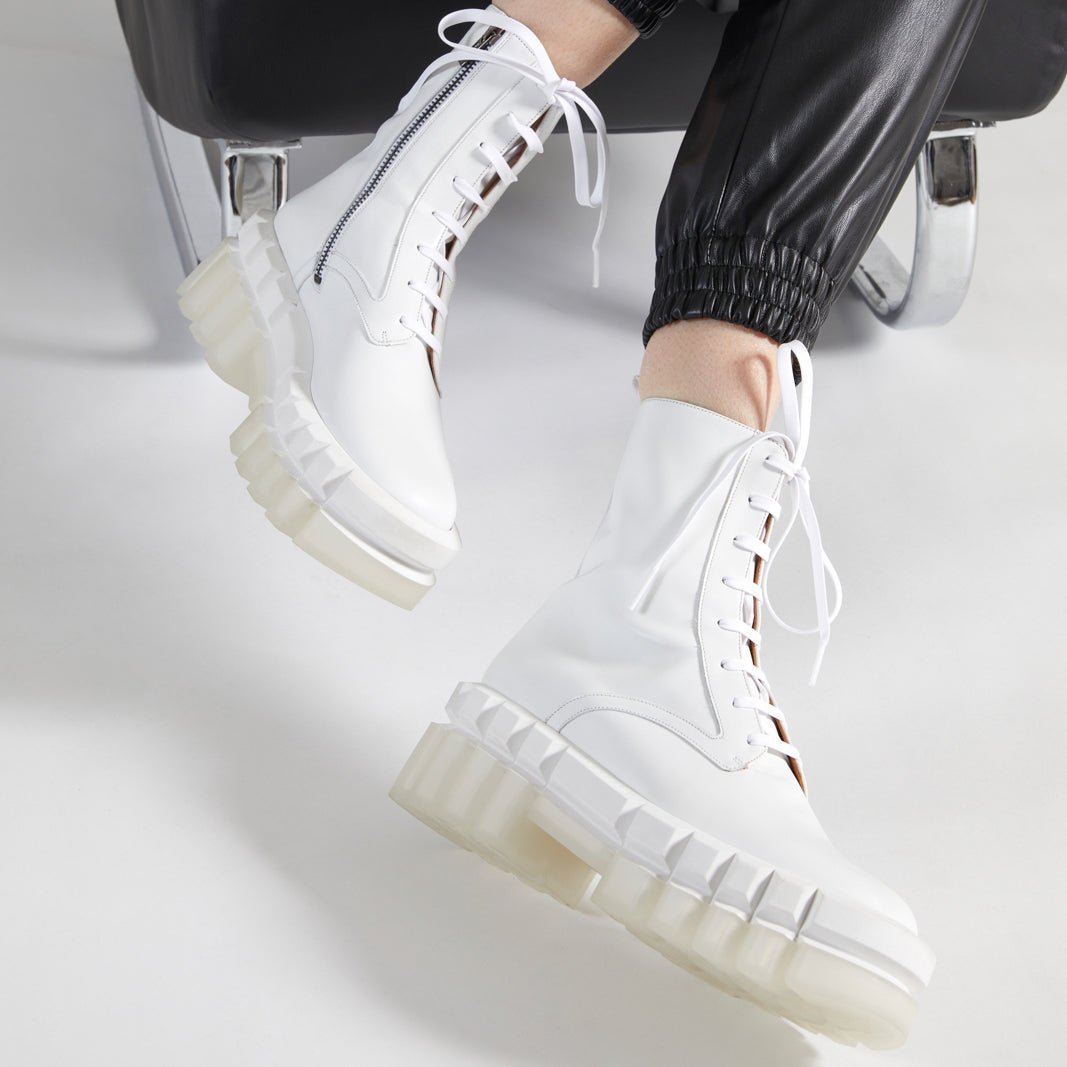 ANKLE BOOTS - GOTTY ANKLE BOOTS, WHITE CALFSKIN - 3606063328586 - Clergerie Paris - Europe