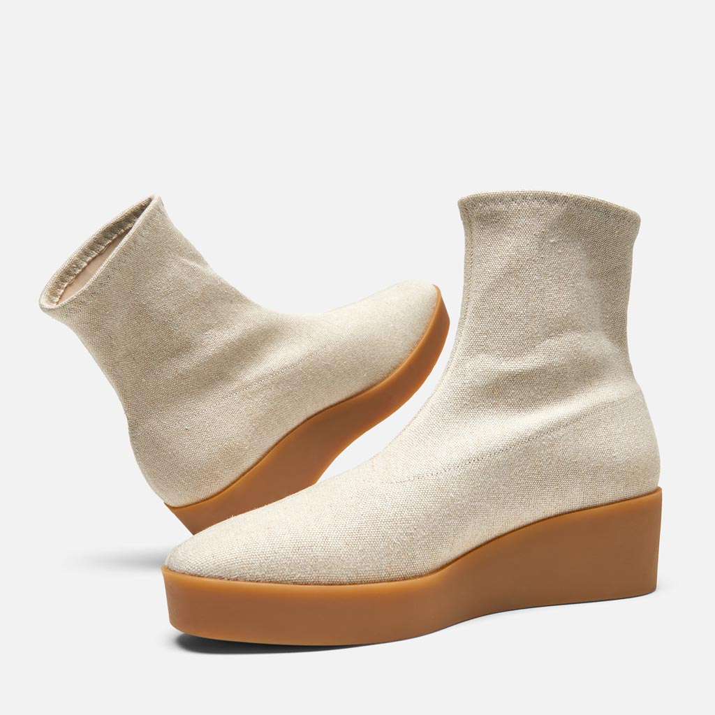 ANKLE BOOTS - Lexa Ankle Boots, Beige Straw Stretch Linen - 3606063552547 - Clergerie Paris - Europe
