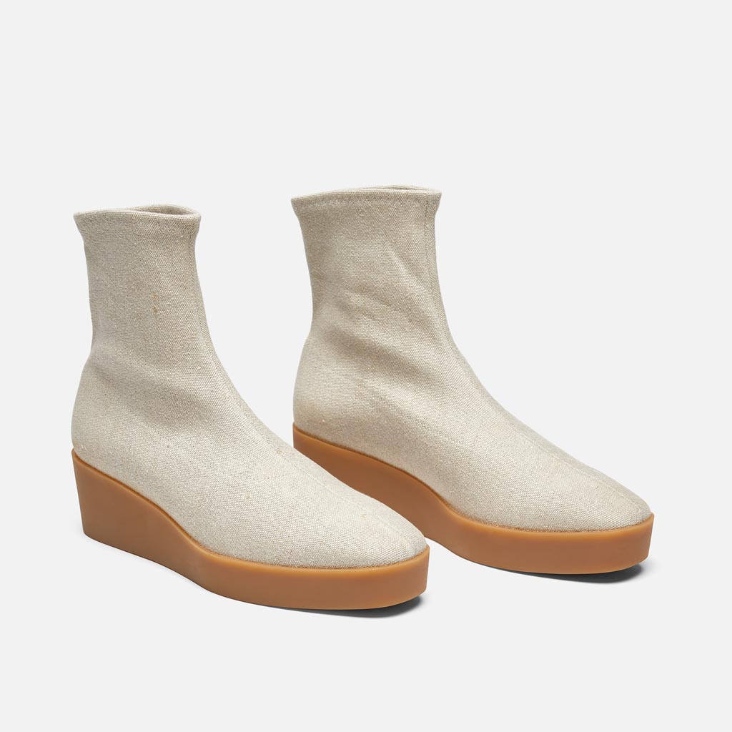 ANKLE BOOTS - Lexa Ankle Boots, Beige Straw Stretch Linen - 3606063552547 - Clergerie Paris - Europe