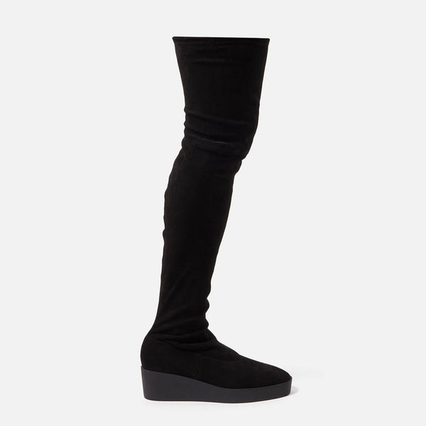 HIGH BOOTS LORNA high boots, stretch suede lambskin black