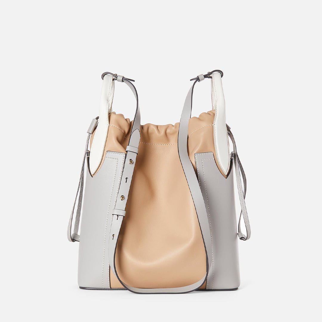 LOEWE Ivory Canvas with Leather Trim Bucket Bag