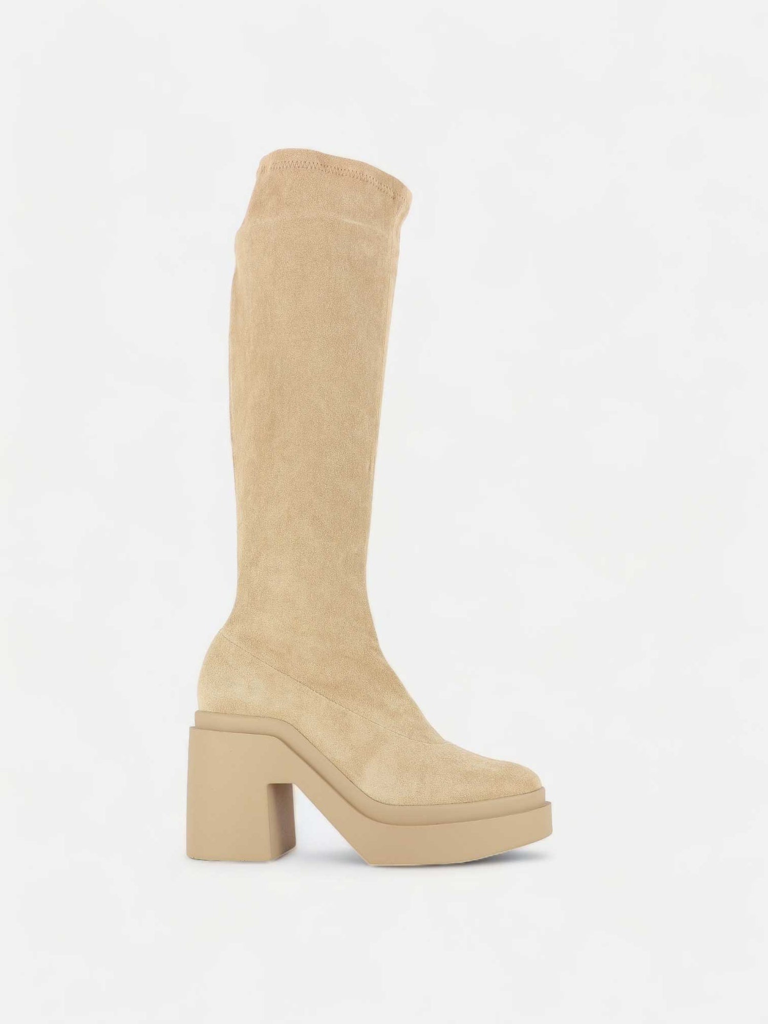 HIGH BOOTS - NALINI boots, stretch suede lambskin beige - 3606063818629 - Clergerie Paris - Europe
