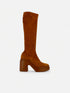 HIGH BOOTS - NALINI boots, stretch suede lambskin brown - 3606063818476 - Clergerie Paris - Europe