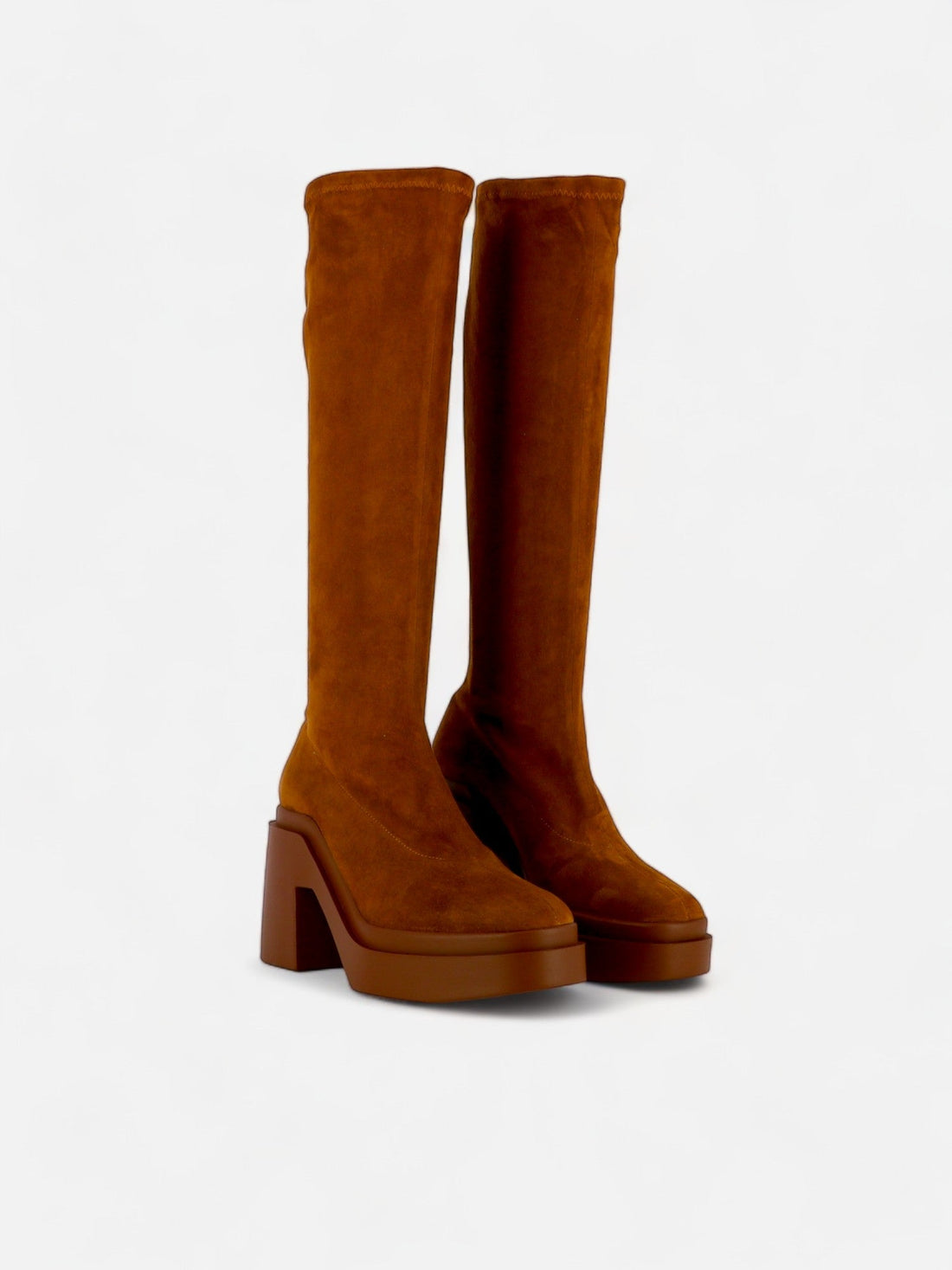HIGH BOOTS - NALINI boots, stretch suede lambskin brown - 3606063818476 - Clergerie Paris - Europe