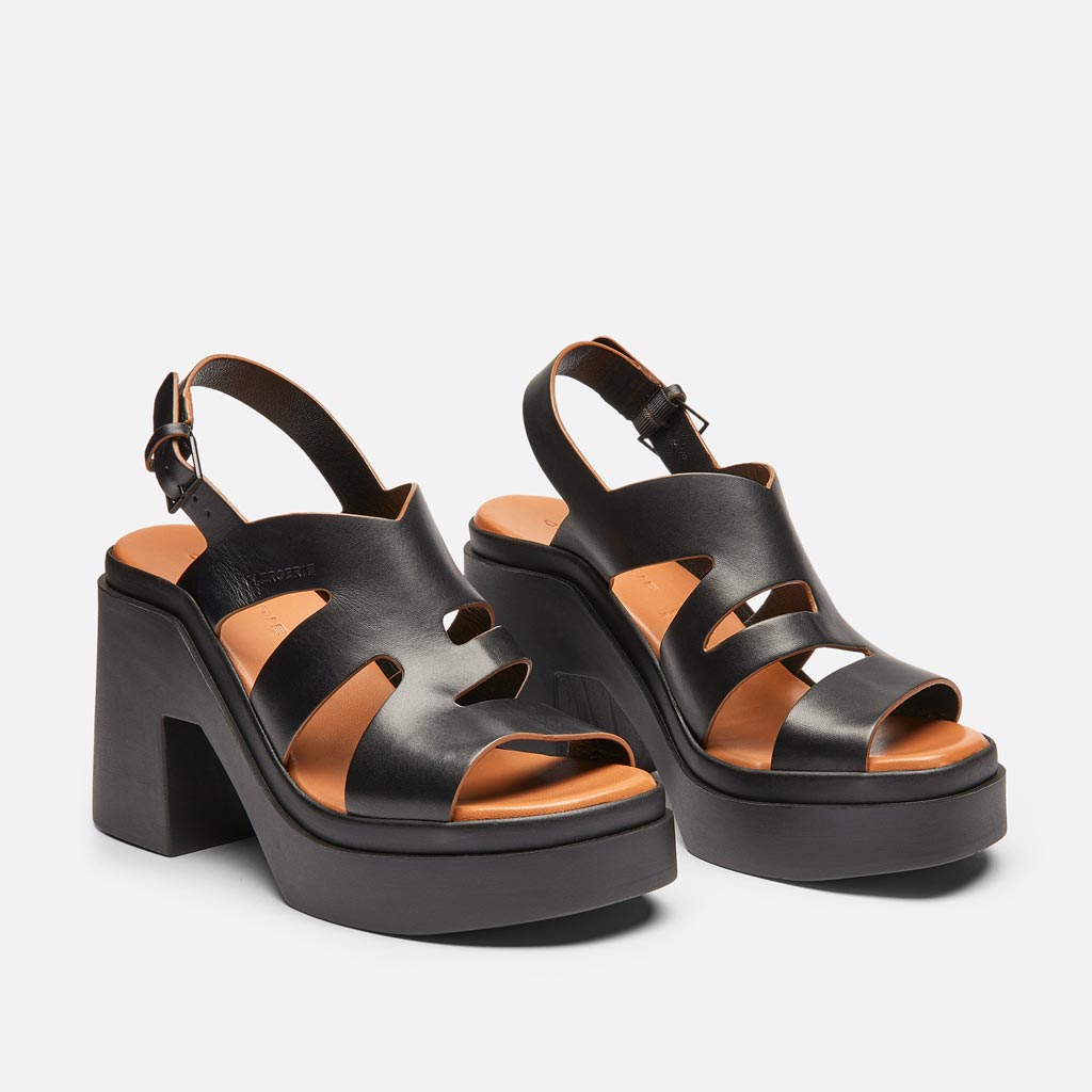 SANDALS - Nateo Sandals, Black Calfskin - 3606063523936 - Clergerie Paris - Europe