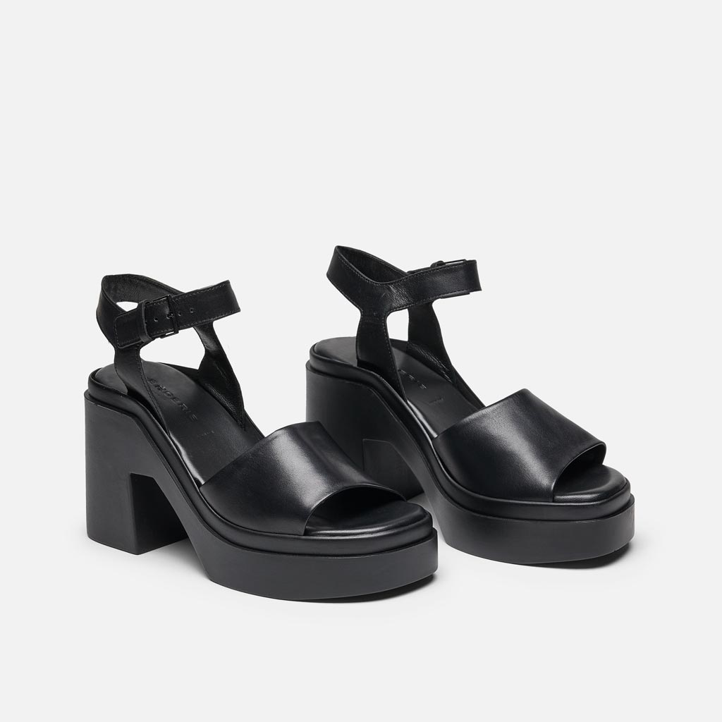 SANDALS - Nelio Sandals, Black Smooth Calfskin - 3606063525121 - Clergerie Paris - Europe