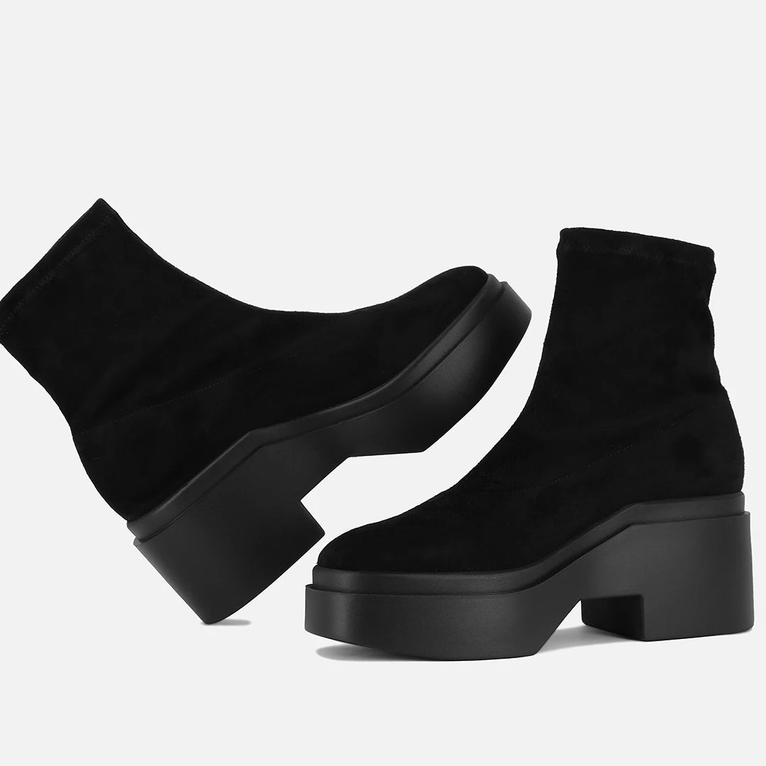 ANKLE BOOTS - NELLE SUEDE LAMBSKIN BLACK - 3606063811583 - Clergerie Paris - Europe