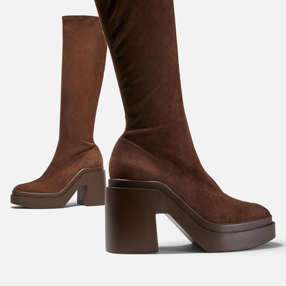 BOOTS - NELLY BOOTS, WOOD BROWN LAMBSKIN - 3606063198684 - Clergerie Paris - Europe