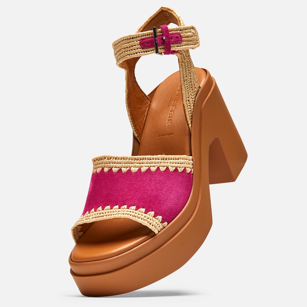 SANDALS - Nelsie Sandals, Hibiscus Pink Suede Goatskin - 3606063526821 - Clergerie Paris - Europe