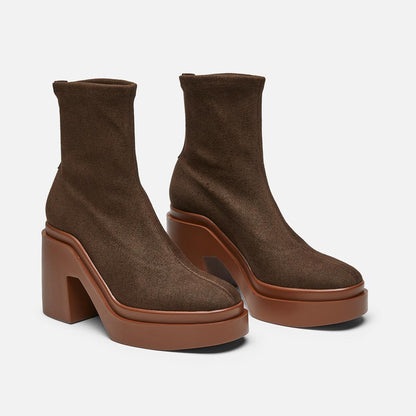 ANKLE BOOTS - Nina Ankle Boots, Coconut Brown Stretch Lambskin - 3606063554091 - Clergerie Paris - Europe