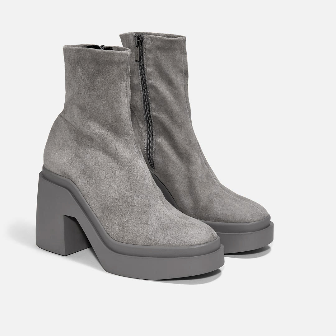 ANKLE BOOTS - NINA ANKLE BOOTS, GREY LAMBSKIN - 3606063197854 - Clergerie Paris - Europe