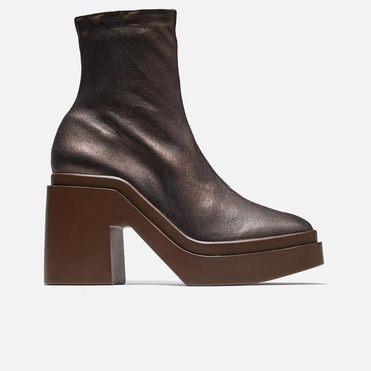 ANKLE BOOTS - NINA ANKLE BOOTS, WOOD BROWN LAMBSKIN - 3606063198004 - Clergerie Paris - Europe