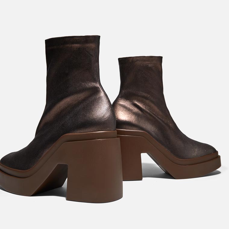 ANKLE BOOTS - NINA ANKLE BOOTS, WOOD BROWN LAMBSKIN - 3606063198004 - Clergerie Paris - Europe