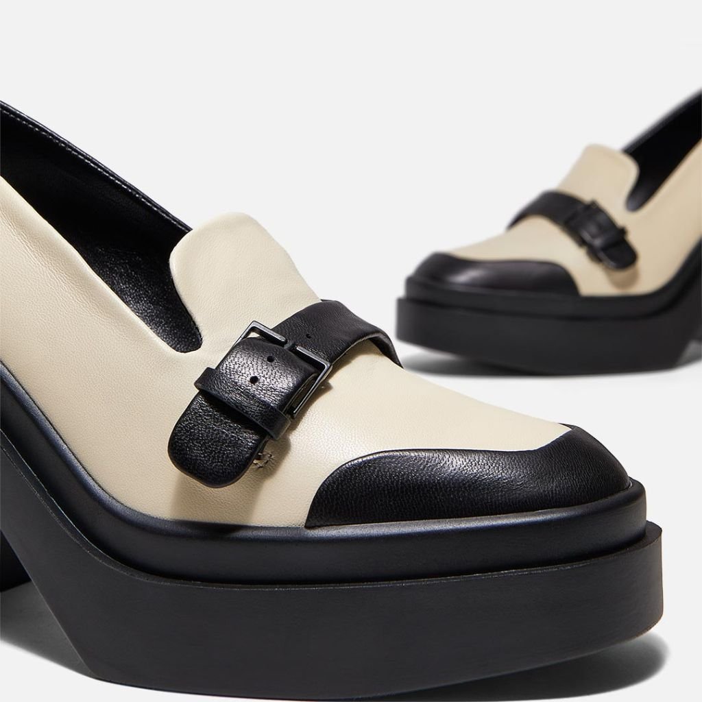 LOAFERS - NOLLY LOAFERS, BLACK AND BEIGE LAMBSKIN - 3606063199506 - Clergerie Paris - Europe