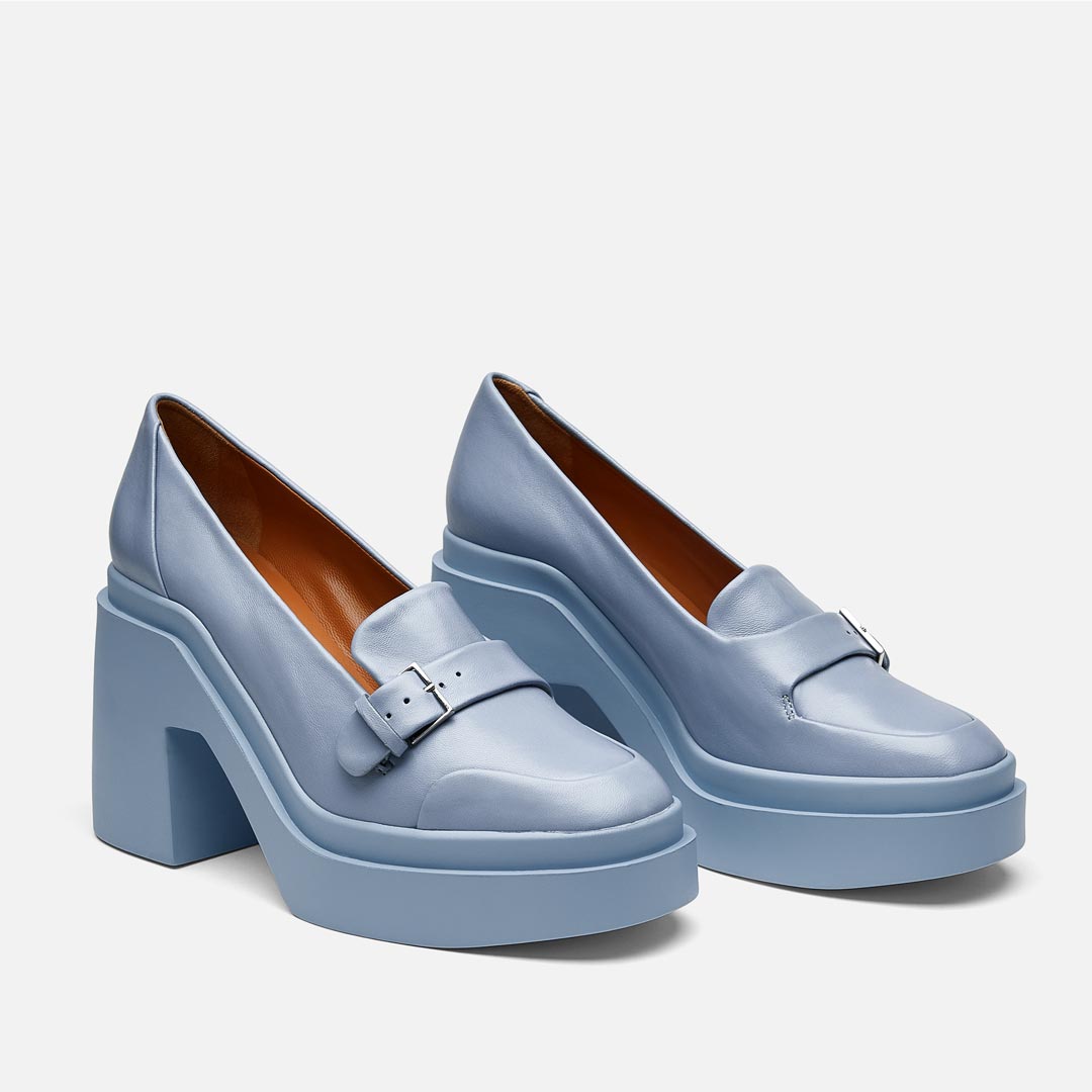 LOAFERS - NOLLY LOAFERS, SLATE BLUE LAMBSKIN - 3606063200332 - Clergerie Paris - Europe