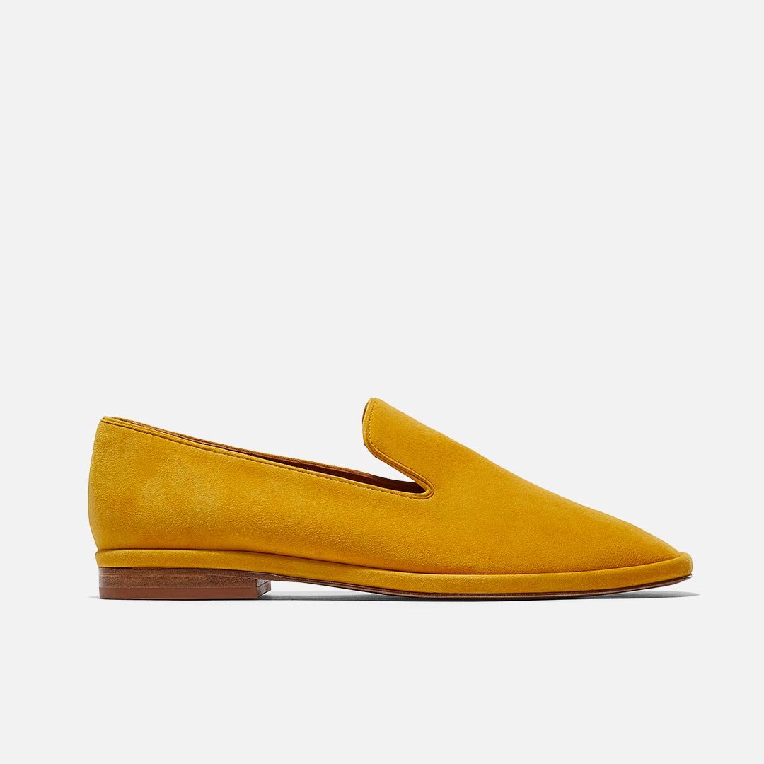 Les Mocasins Bricciola Suede Platform Loafers in Yellow