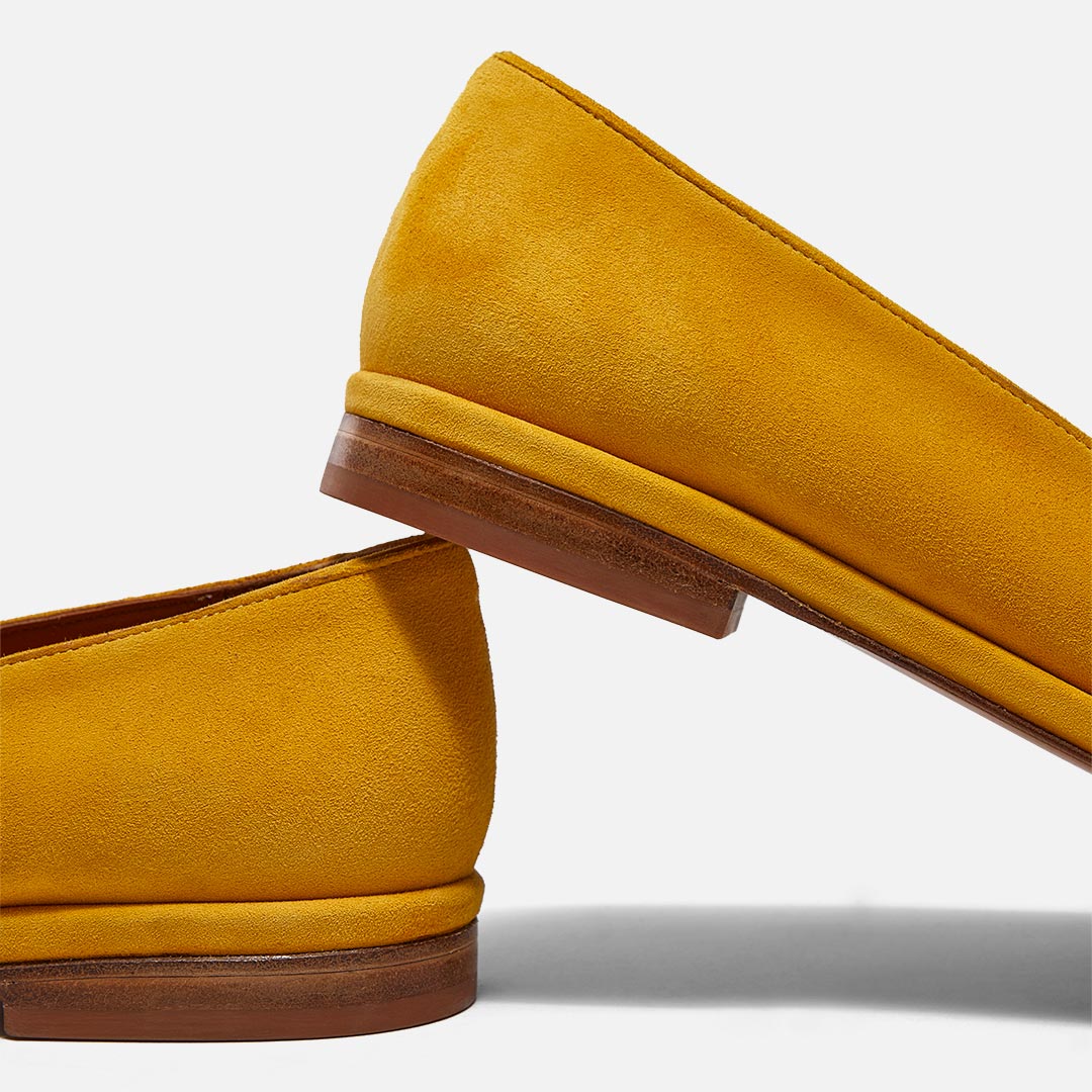 Les Mocasins Bricciola Suede Platform Loafers in Yellow