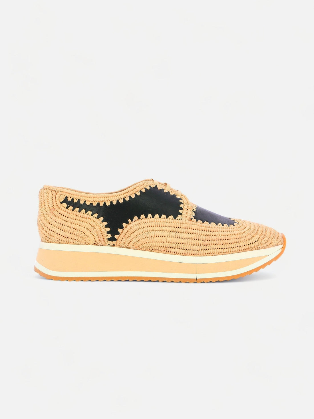 SNEAKERS - ONEIL sneakers, calfskin black and straw - 3606063643047 - Clergerie Paris - Europe