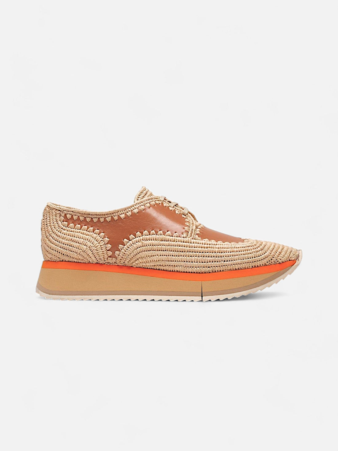 SNEAKERS - ONEIL sneakers, calfskin straw and brown - 3606063643214 - Clergerie Paris - Europe