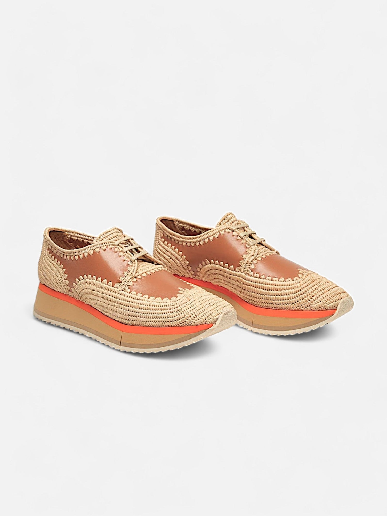 SNEAKERS - ONEIL sneakers, calfskin straw and brown - 3606063643214 - Clergerie Paris - Europe