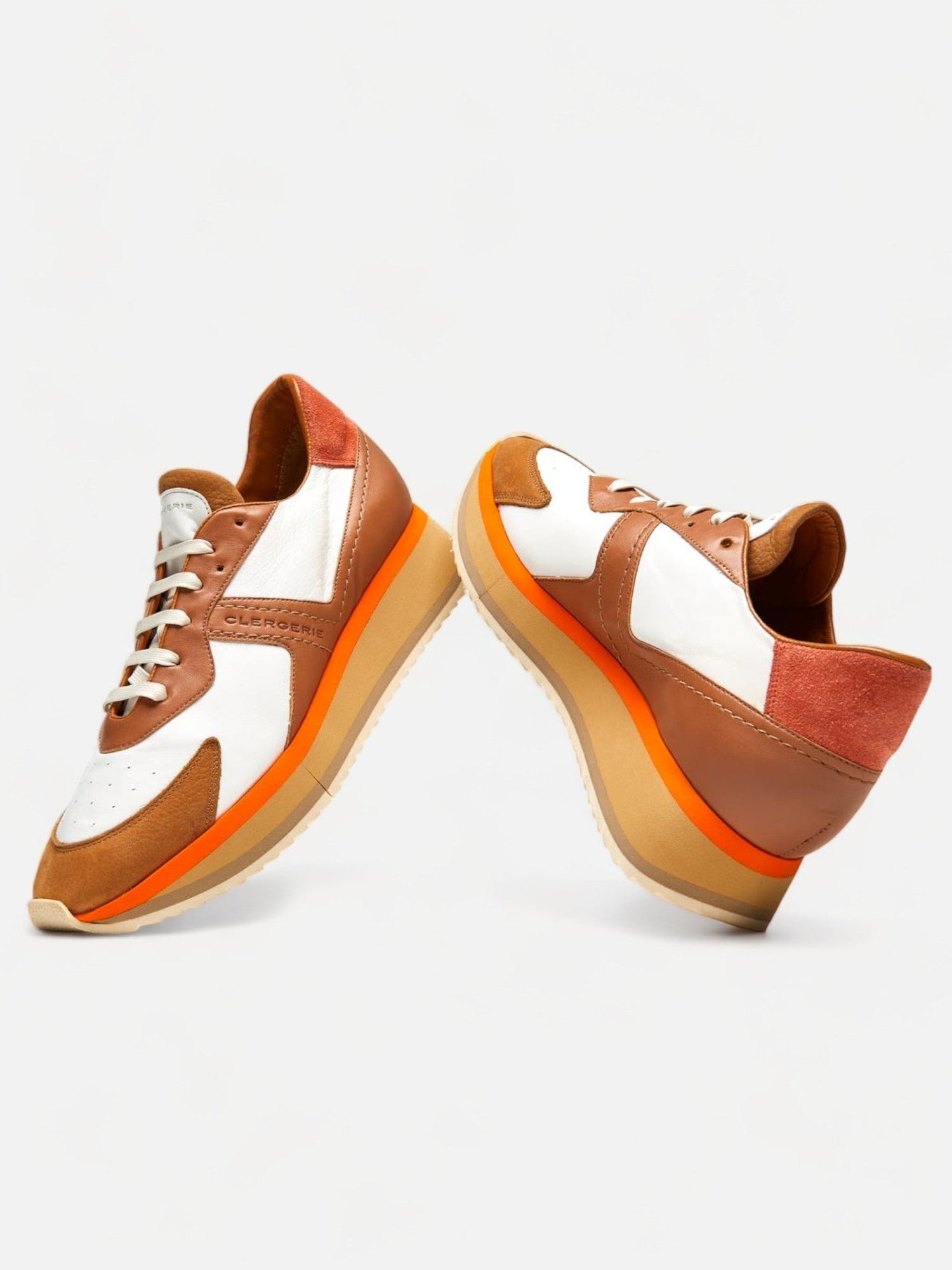 SNEAKERS - ORVIL snearkers, brown &amp; white - 3606064005653 - Clergerie Paris - Europe