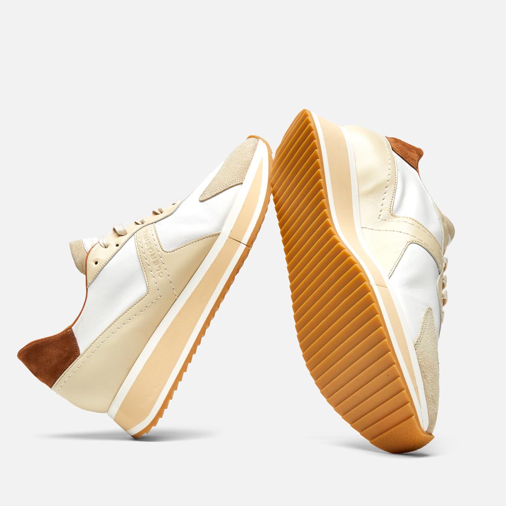 SNEAKERS - ORVIL snearkers, white, brown and beige | Clergerie 