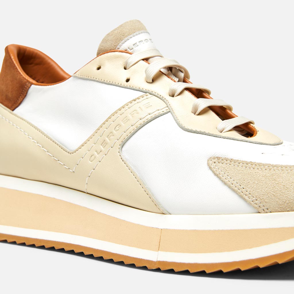 SNEAKERS - ORVIL snearkers, white, brown and beige | Clergerie 