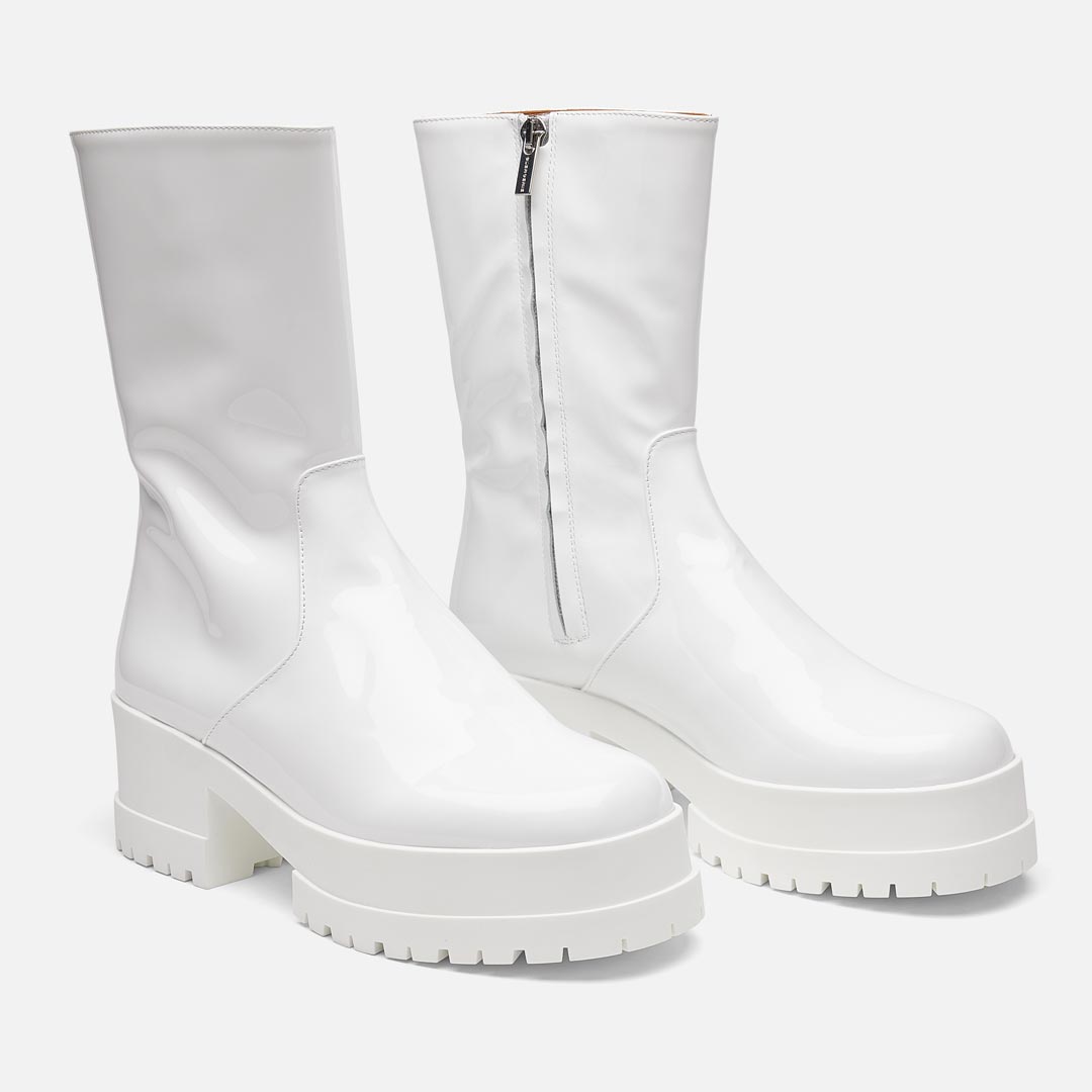 ANKLE BOOTS - WILMER ANKLE BOOTS, WHITE PATENT CALFSKIN - 3606063195638 - Clergerie Paris - Europe