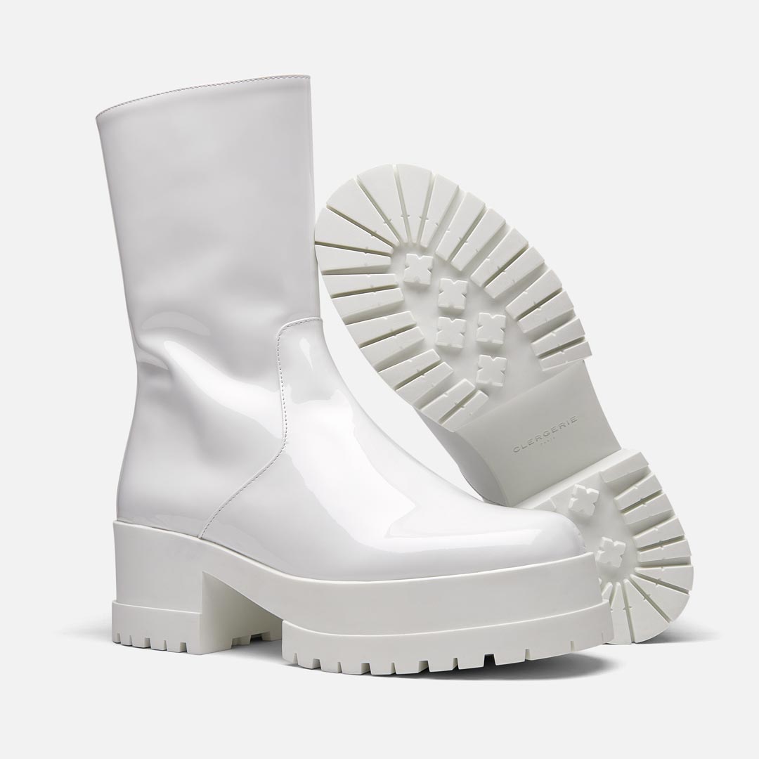 ANKLE BOOTS - WILMER ANKLE BOOTS, WHITE PATENT CALFSKIN - 3606063195638 - Clergerie Paris - Europe