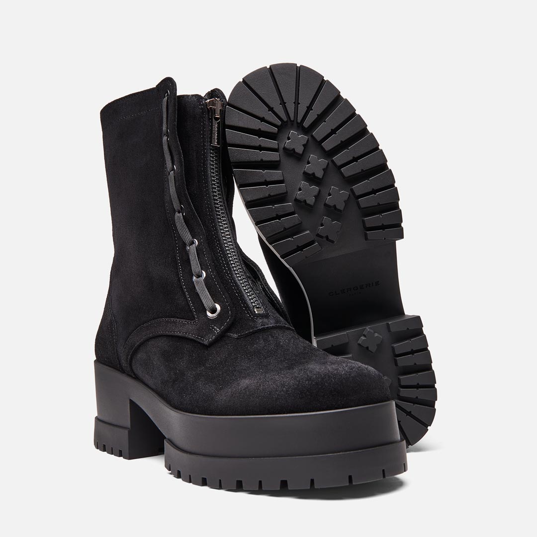 ANKLE BOOTS - WOODY ANKLE BOOTS, BLACK CALFSKIN - 36060632904 - Clergerie Paris - Europe